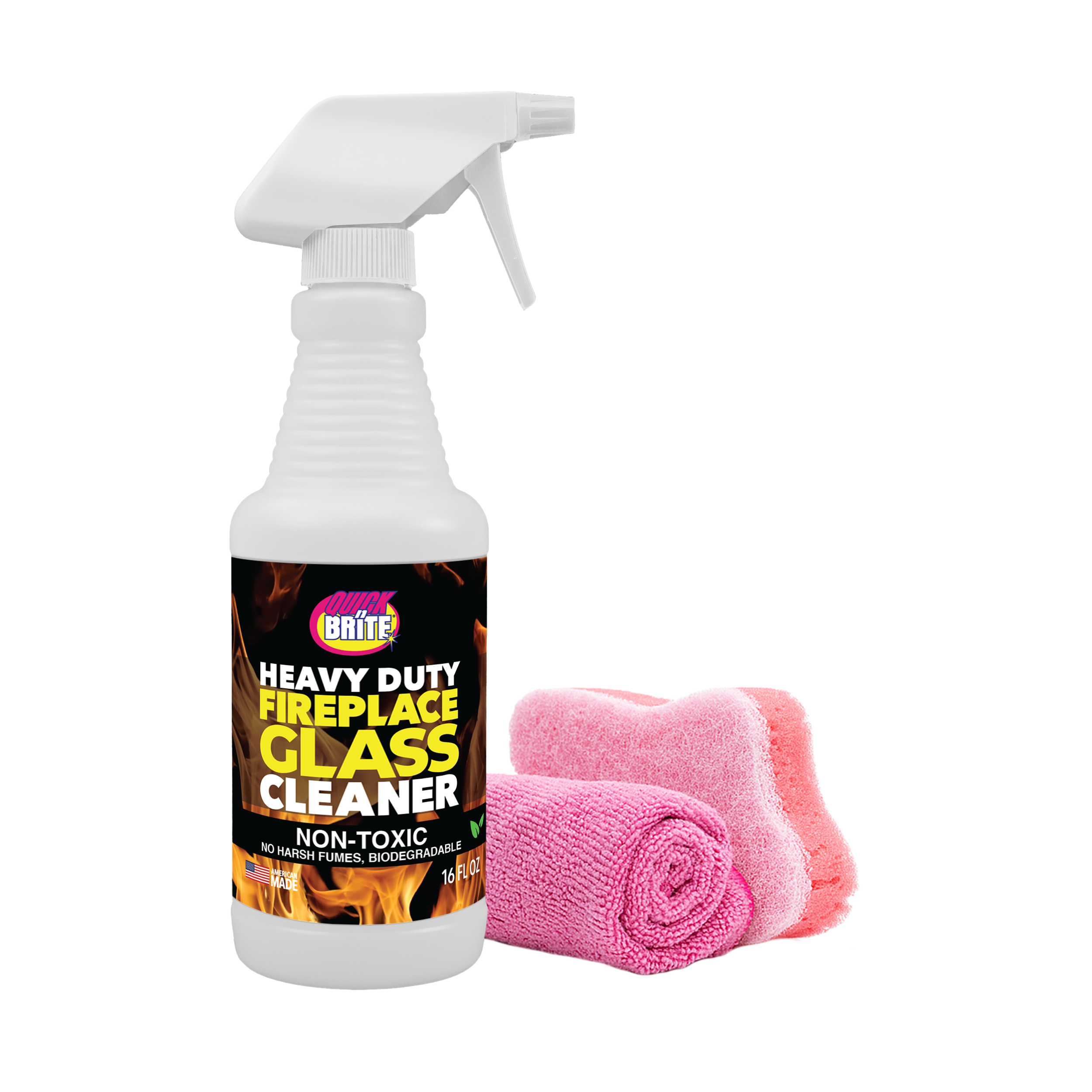 Quick ’n Brite Fireplace Glass Cleaner